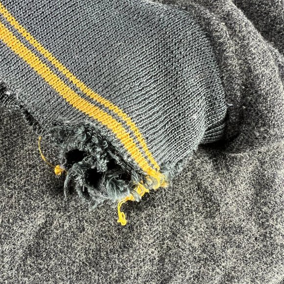 VTG Avirex Wool Jacket Extra Extra Large Grey Distressed Snap Button Bomber - Picture 2 of 16